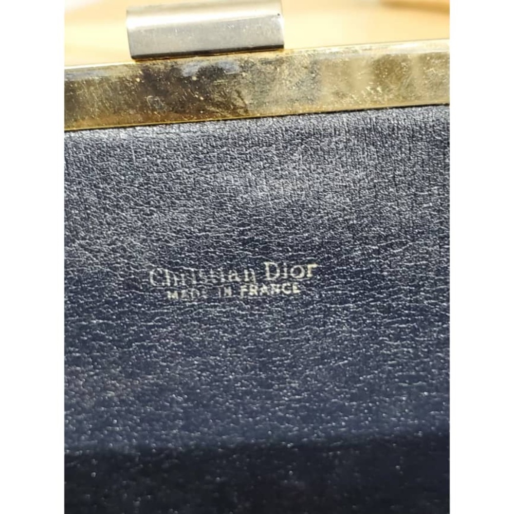 Authentic CHRISTIAN DIOR Vintage Blue Logo Tapestry Canvas Clutch Purse - Picture 9 of 10